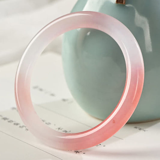 Wear FengShui Pink Golden Silk Jade Wealth Bracelet Bangle