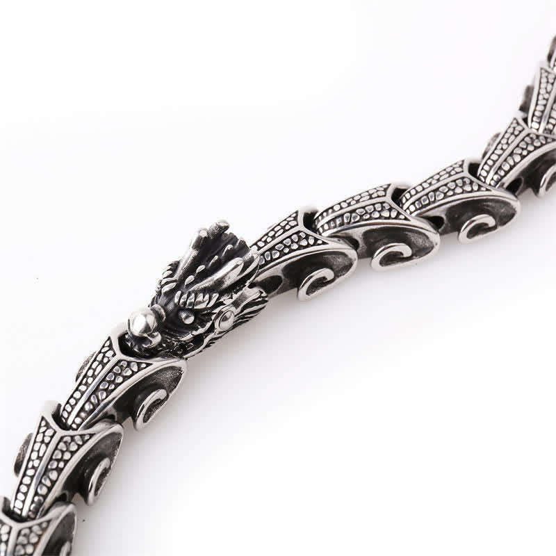 Wear FengShui Dragon Pattern Titanium Steel Protection Necklace Pendant Bracelet