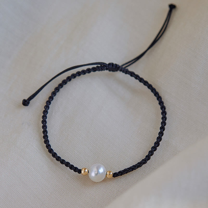 Wear FengShui Natural Pearl Bead Luck Braid String Bracelet