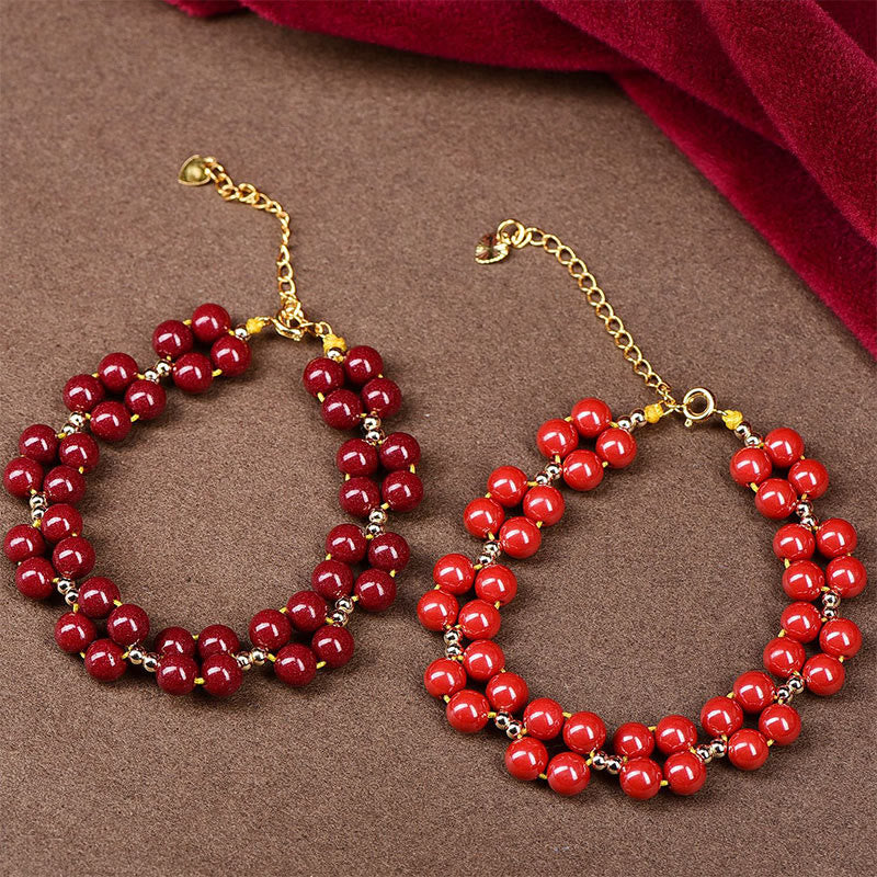 Wear FengShui Natural Cinnabar Beaded Blessing Bracelet