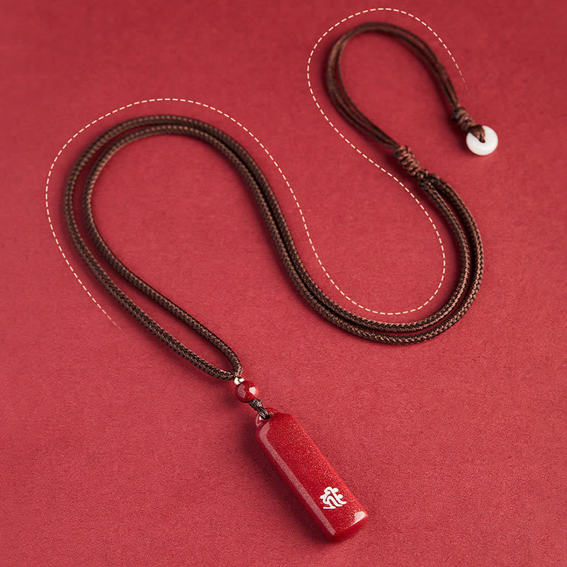 Wear FengShui Chinese Zodiac Natal Buddha Cinnabar Amulet Protection String Necklace Pendant