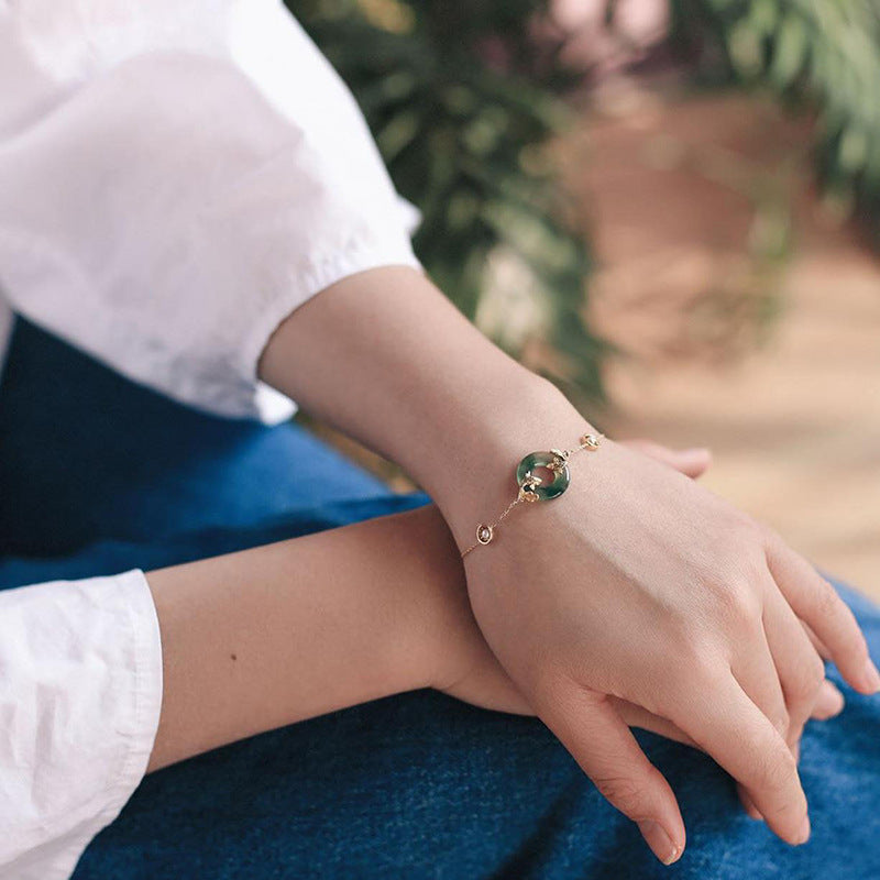 Wear FengShui Cyan Jade Koi Fish Healing Harmony Bracelet