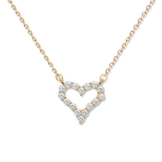 925 Sterling Silver Heart Necklace – White Gold Color Love Heart Collarbone Chain, Gift for Girlfriend & Best Friend