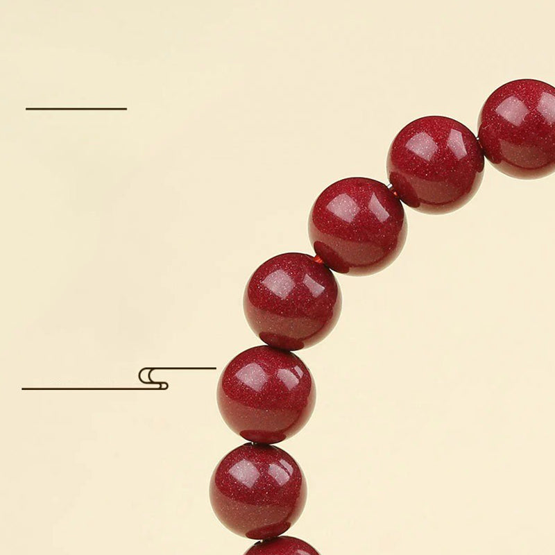 Wear FengShui 925 Sterling Silver Natural Cinnabar Four Beasts Blessing Bracelet