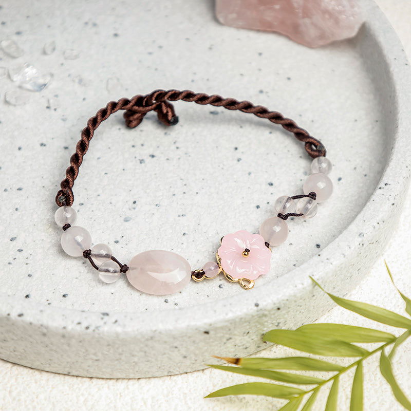 Wear FengShui The Flower of Love Pink Crystal Soothing Anklet