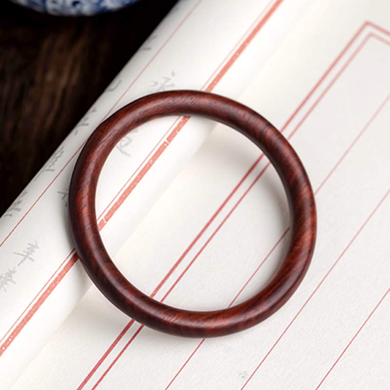 Wear FengShui Tibetan Small Leaf Red Sandalwood Ebony Green Sandalwood Protection Bracelet Bangle