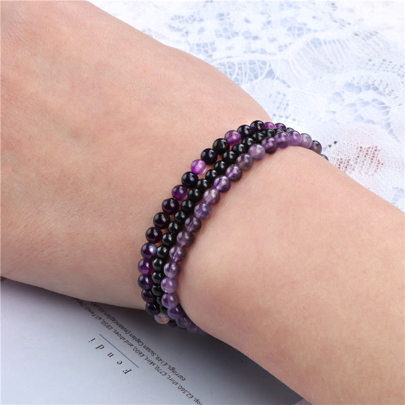 Wear FengShui 3Pcs Natural Crystal Stone Inner Peace Spiritual Bracelet