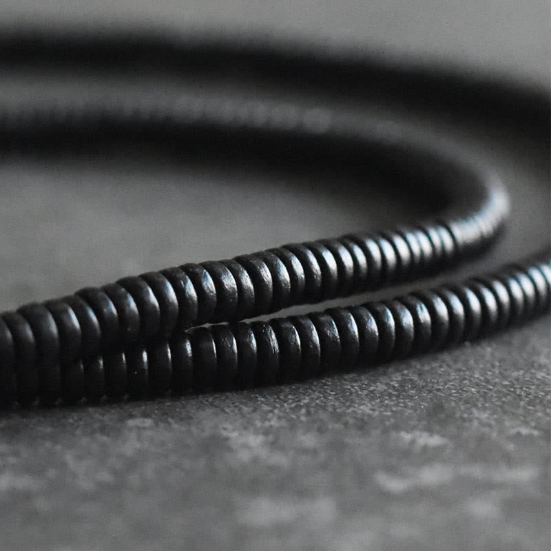 Wear FengShui Ebony Wood Brass Copper Balance Multilayered Bracelet