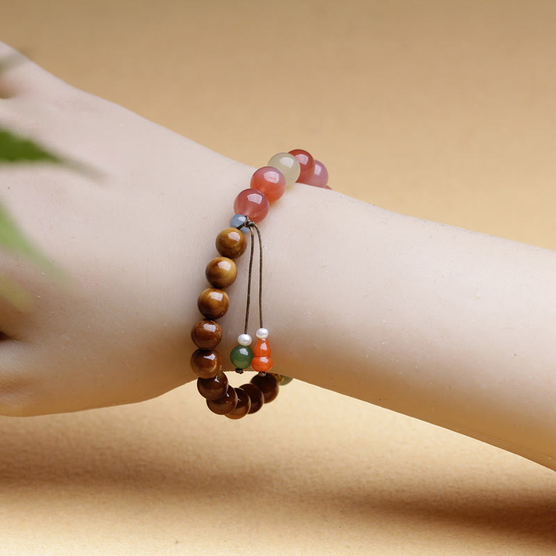 Wear FengShui Kuka Seed Yanyuan Agate Hetian Jade Wealth Protection Bracelet