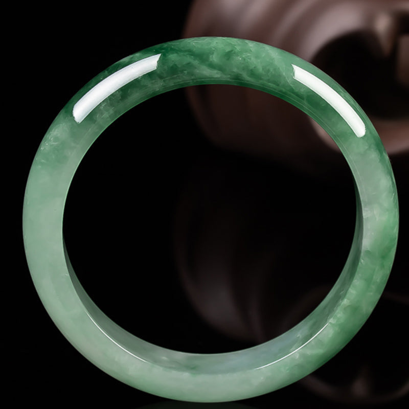 Wear FengShui Natural Jade Fortune Blessing Bangle Bracelet