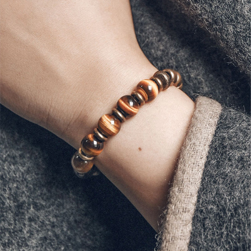 Wear FengShui Tiger Eye Stone Copper Protection Bracelet