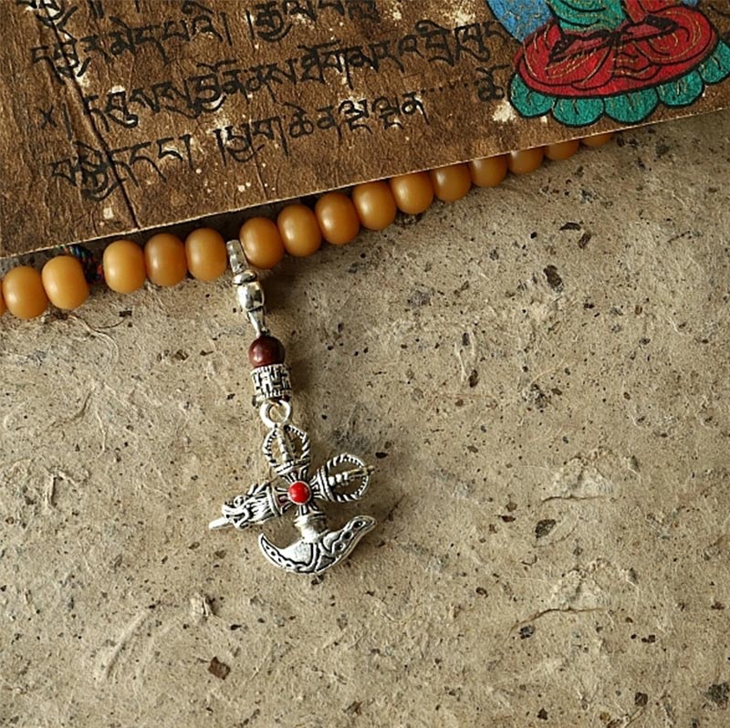 Wear FengShui Tibet 108 Mala Beads Bodhi Seed Bagua Vajra Wealth Bracelet