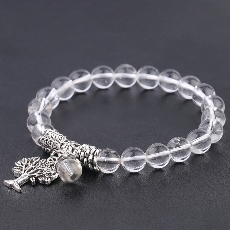 Wear FengShui Natural Gemstone Tree of Life Lucky Charm Stretch Bracelet