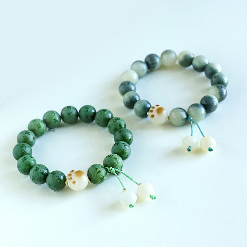 Wear FengShui Bodhi Seed Om Mani Padme Hum Carved Harmony Bracelet