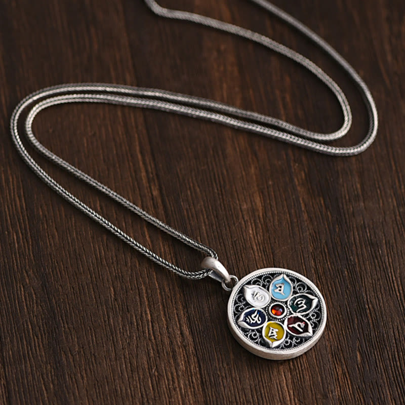 Wear FengShui Tibetan Om Mani Padme Hum Purity Necklace Pendant