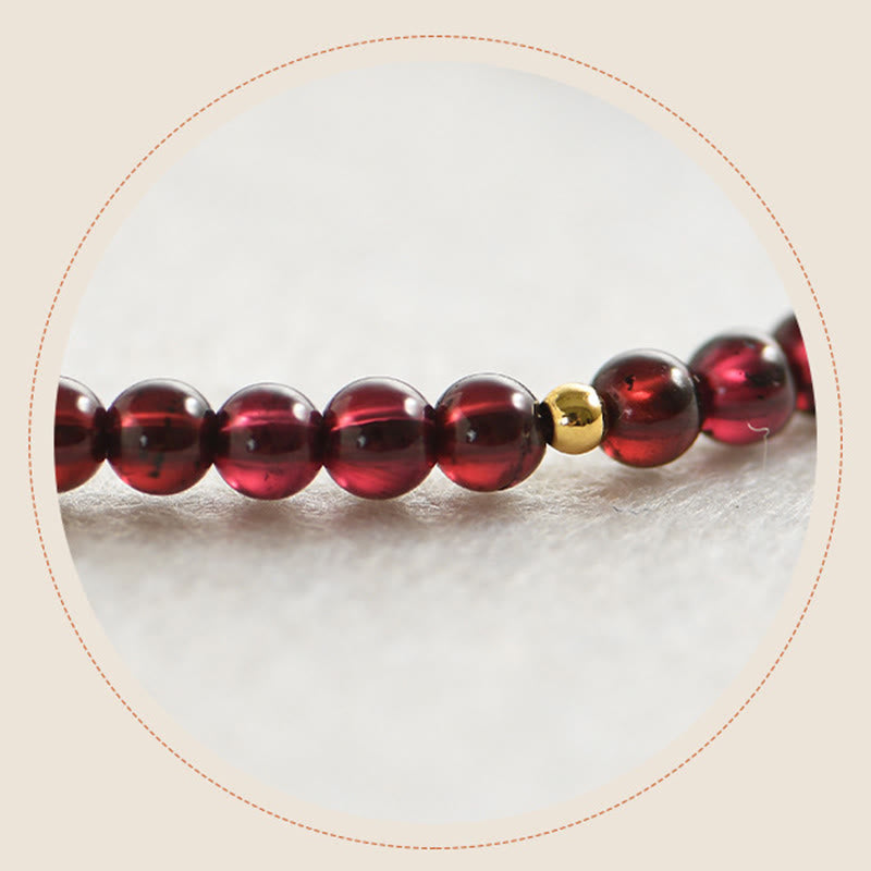 Wear FengShui Natural Garnet Golden Beads Stability Bracelet