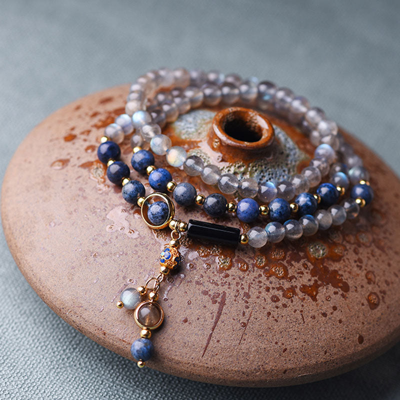 Wear FengShui Moonstone Lazurite Calm Healing Positive Bracelet