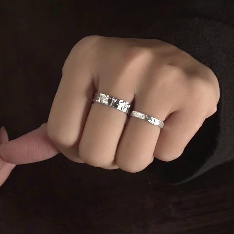 Wear FengShui 925 Sterling Silver Simple Design Blessing Couple Ring