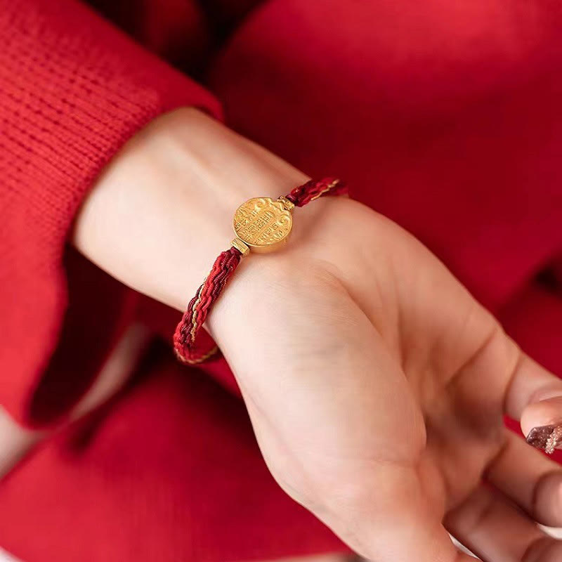 Wear FengShui Five Directions Gods of Wealth Handmade Reincarnation Knot Protection String Braid Bracelet