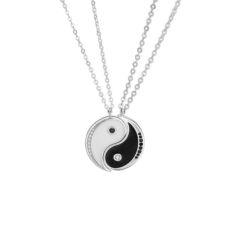 Wear FengShui 925 Sterling Silver Yin Yang Symbol Harmnoy Necklace Pendant