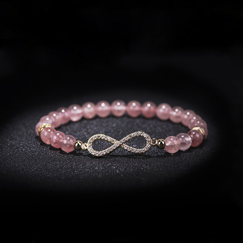 Wear FengShui Natural Strawberry Quartz Positivity Healing Bracelet