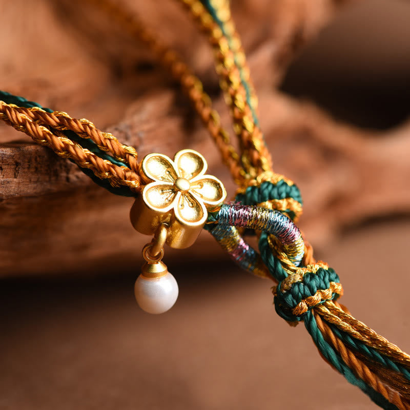 Wear FengShui Tibetan Handmade Rope Liuli Glass Bead Braided Multilayered Healing Bracelet