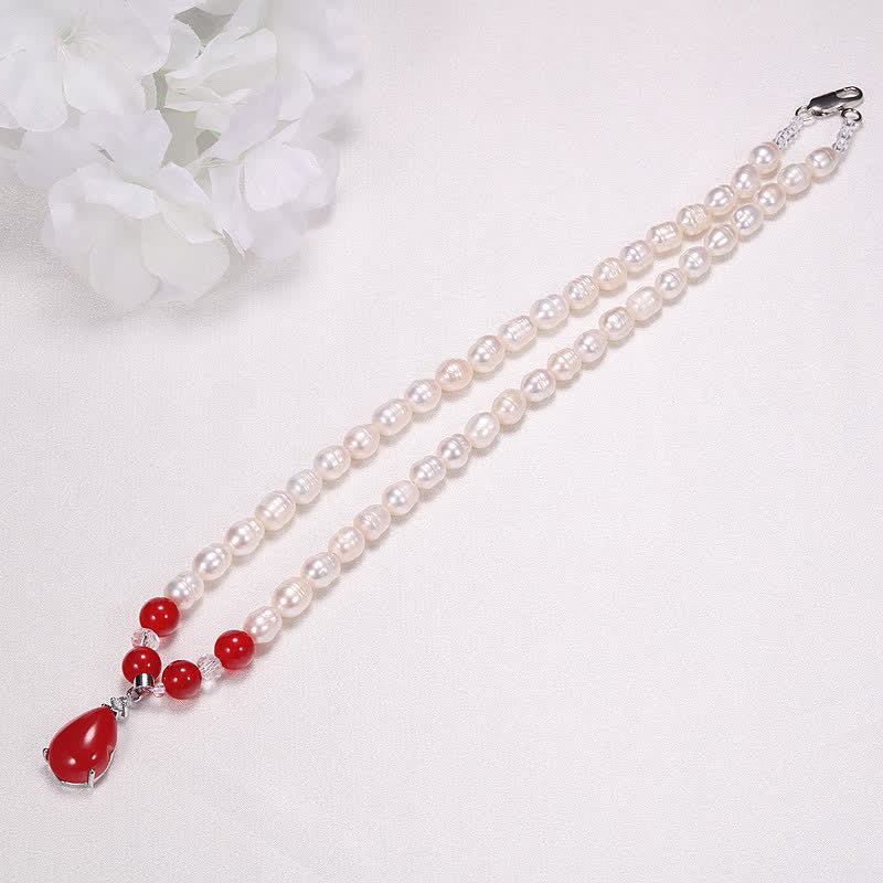 Wear FengShui Pearl Bead Waterdrop Calm Peace Necklace Pendant