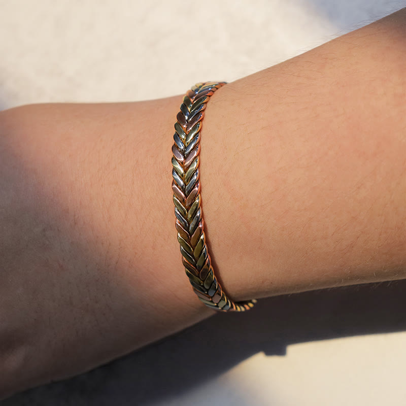 Wear FengShui Vintage Magnetic Copper Adjustable Cuff Bracelet Bangle