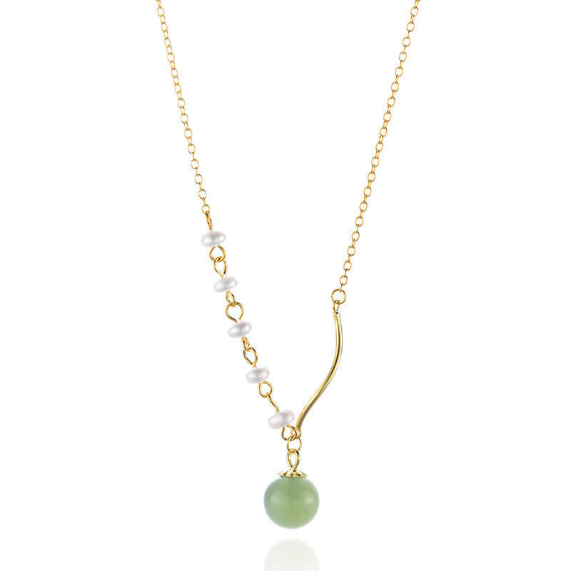 Wear FengShuiNatural Hetian Jade Pearl Luck Bead Necklace Pendant