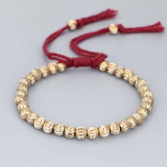Wear FengShui Tibetan Handmade Copper Bead Luck String Bracelet