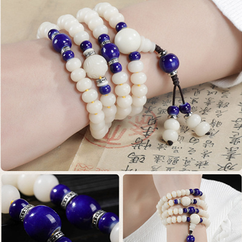 Wear FengShui Bodhi Seed Bead Lotus Blessing Charm Bracelet