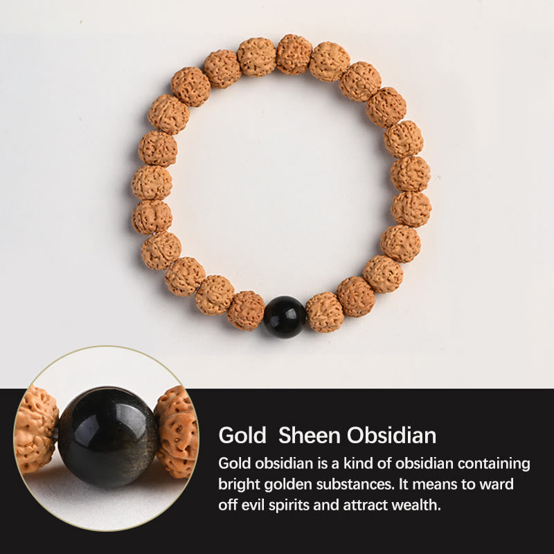 Wear FengShui Tibet Rudraksha Bodhi Seed Wealth Auspiciousness Bracelet