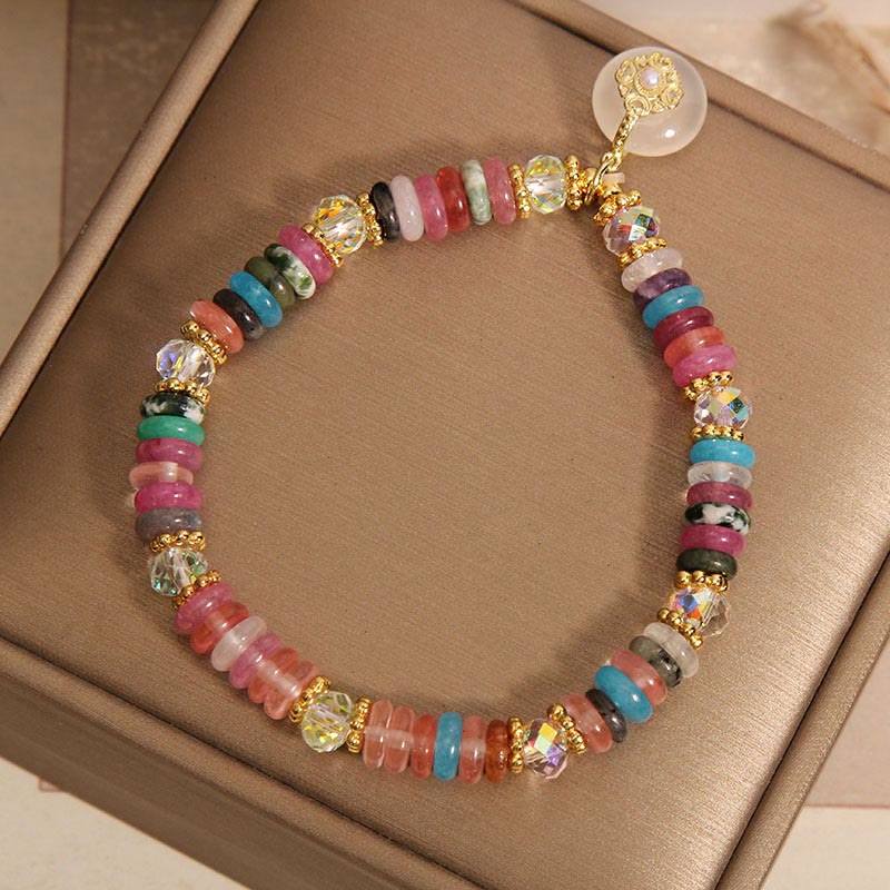 Wear FengShui Various Crystal Peace Buckle Auspicious Bracelet