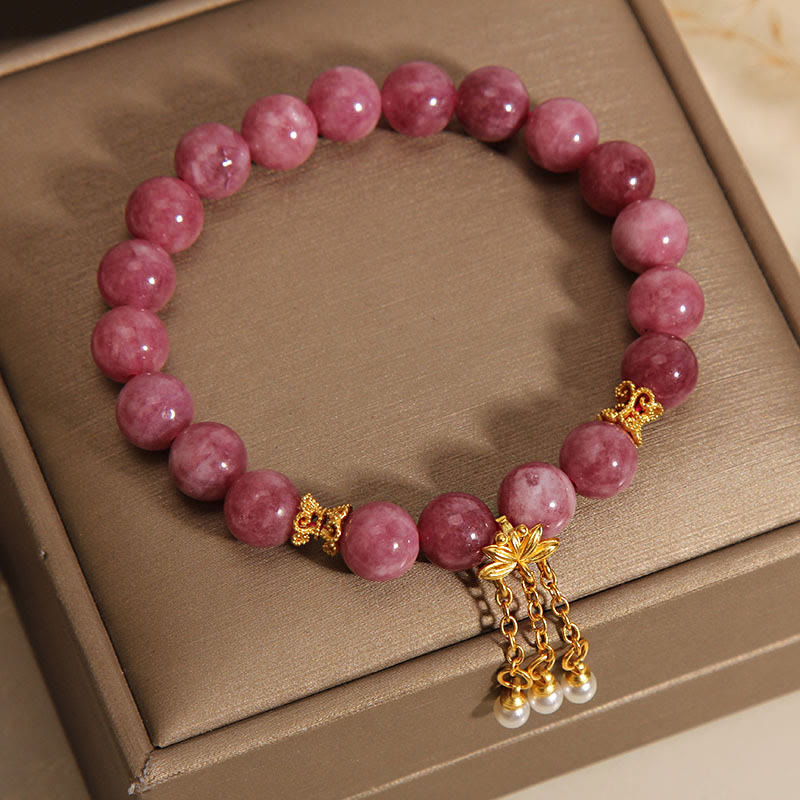 Wear FengShui Pink Tourmaline Lotus Flower Positive Bracelet