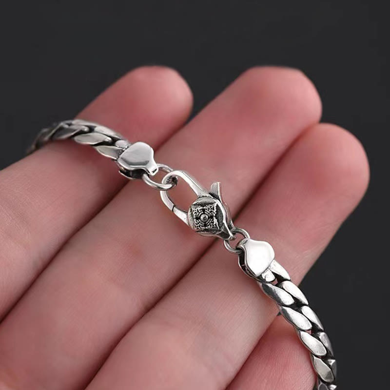 Wear FengShui Double Dorje Vajra Strength Punk Copper Chain Bracelet Necklace