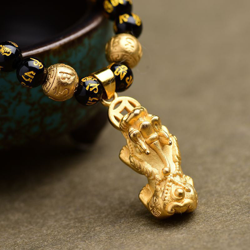 Wear FengShui FengShui Obsidian PiXiu Wealth Necklace
