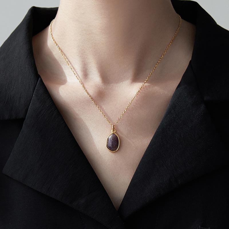 Wear FengShui Natural Green Aventurine Amethyst Rose Quartz Blessing Necklace Pendant