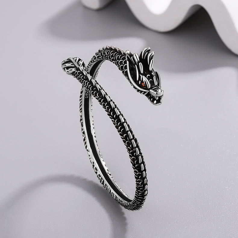 Wear FengShui Dragon Scales Pattern Luck Protection Bracelet Bangle