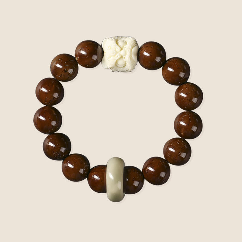Wear FengShui Purple Bodhi Seed Dancing Lion Wisdom Bracelet