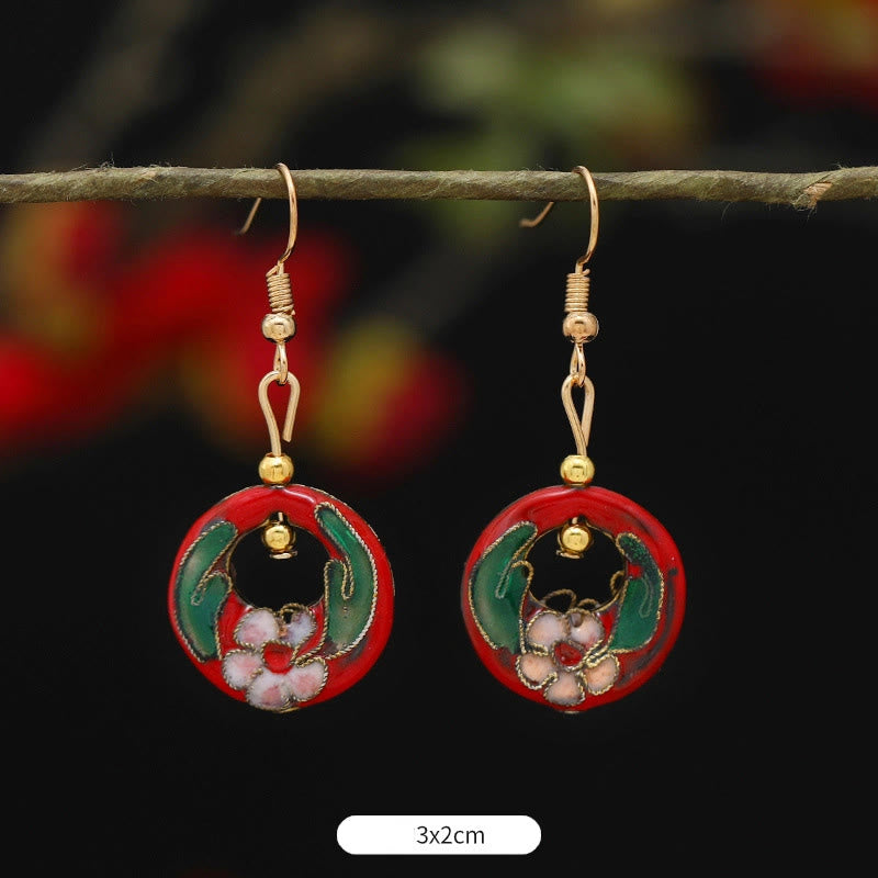 Wear FengShui Lotus Butterfly Flower Alloy Copper Enlightenment Drop Earrings