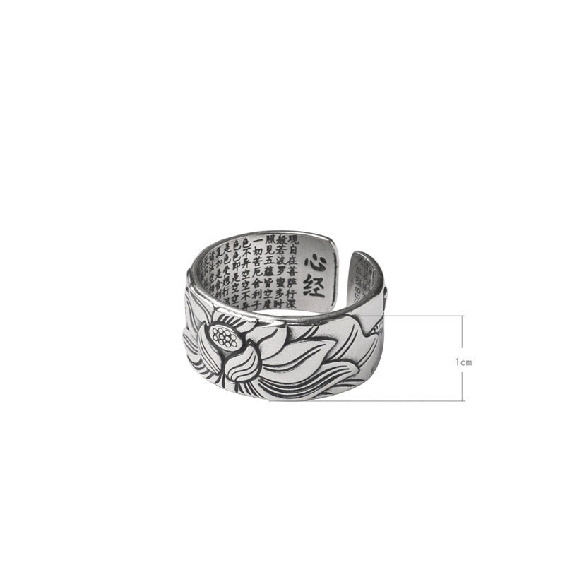 Wear FengShui Tibetan Lotus White Copper Enlightenment Ring