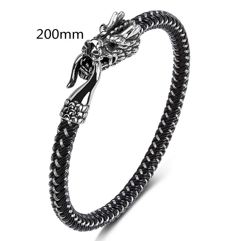 Wear FengShui Dragon Titanium Steel Protection Luck Bracelet