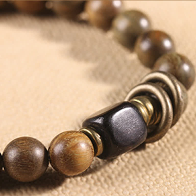 Wear FengShui Tibetan Green Sandalwood Crystal Soothing Peace Bracelet
