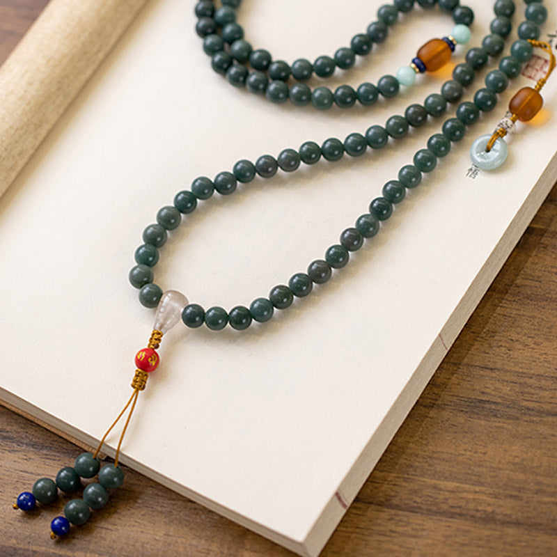 Wear FengShui 108 Beads Bodhi Seed Blessing Meditation Bracelet Mala