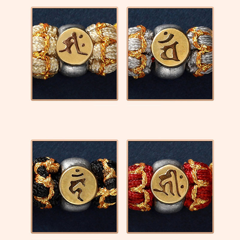 Wear FengShui Chinese Zodiac Natal Buddha Silver Luck Braided String Bracelet