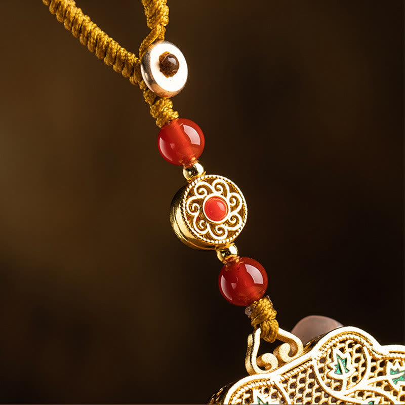 Wear FengShui Lock of Good Wishes Fu Character Luck Blessing Key Chain