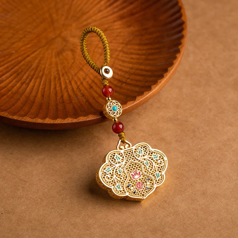 Wear FengShui Lock of Good Wishes Fu Character Luck Blessing Key Chain