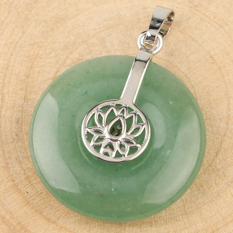 Wear FengShui Various Crystal Amethyst Pink Crystal Lotus Healing Necklace Pendant