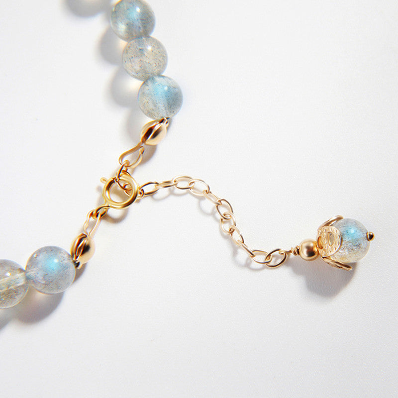 Wear FengShui Moonstone Strawberry Quartz PiXiu Healing Bracelet