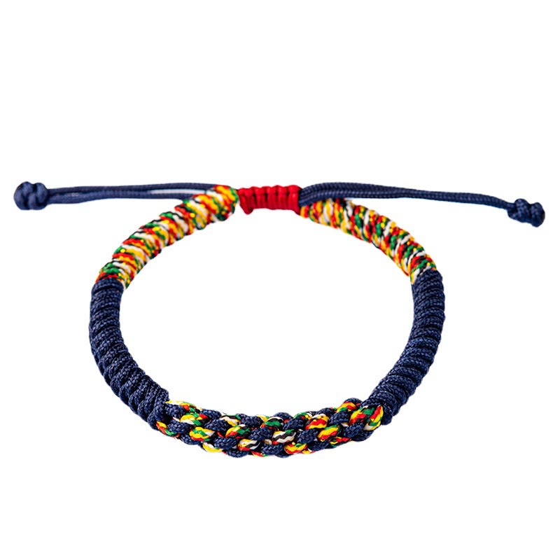 Wear FengShui Tibetan Handmade Colorful King Kong Knot Luck Braid String Bracelet